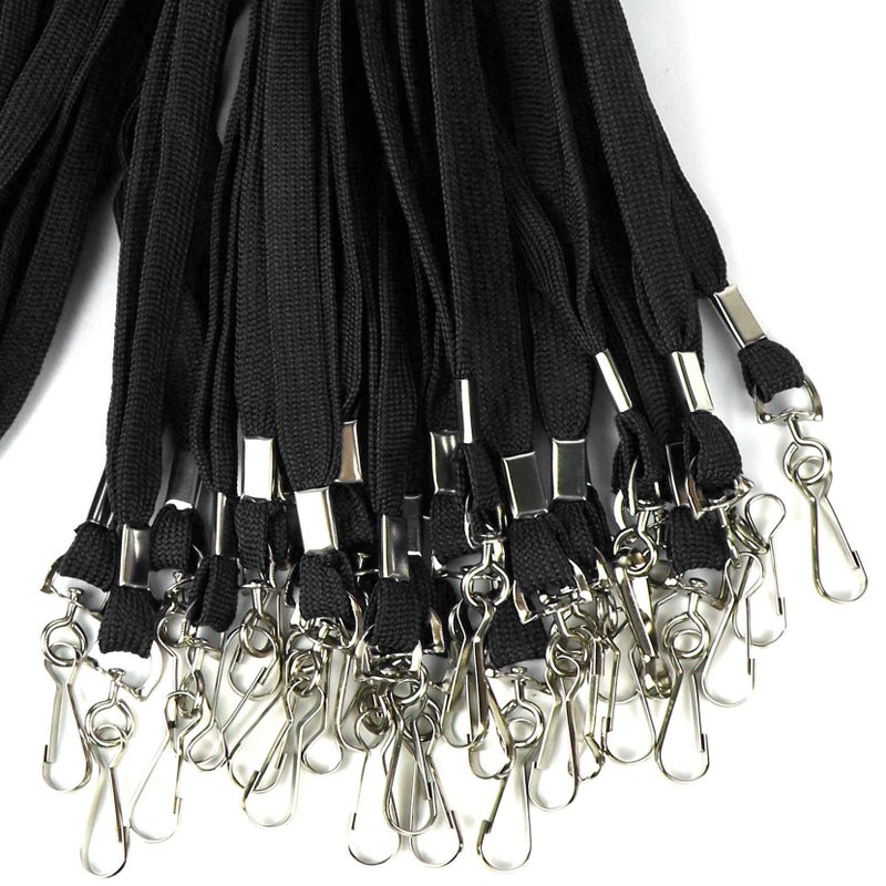Ollain Badge Lanyards Flat Lanyard Swivel Hooks Durably Neck Bulk lanyards with Clip 100 Pack - Image 5
